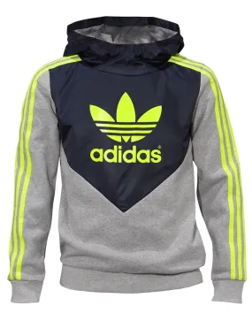 Adidas Original Sudadera Fun H Flock Niño (gris/navy/lima)