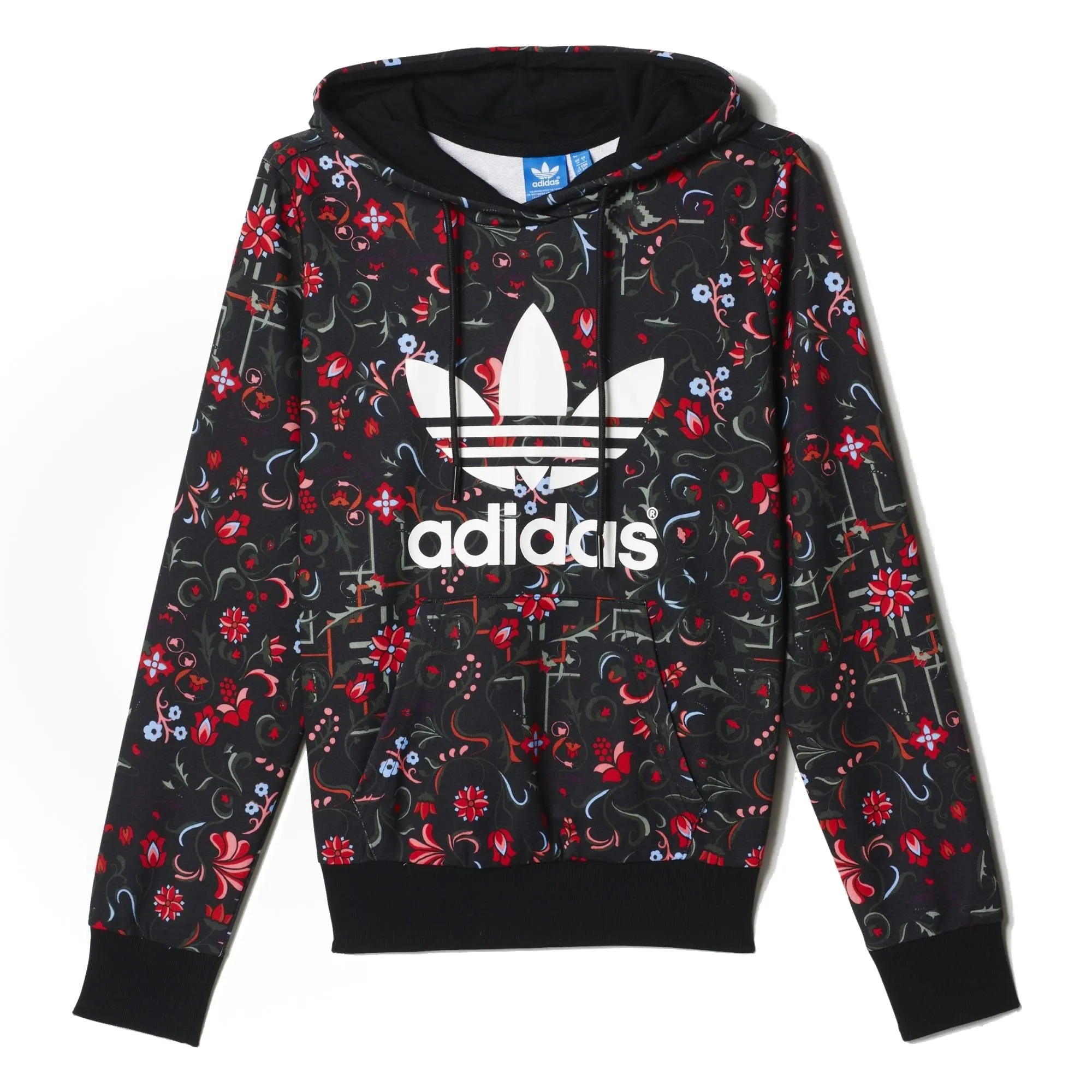 Adidas Originals Mujer Sudadera Trefoil Logo Flower Allover Print  (negro/multicolor)