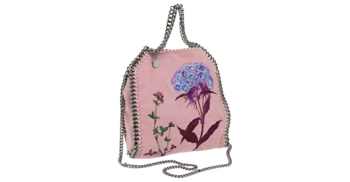 Autre Marque Stella MacCartney Cadena Falabella Bandolera poliéster Rosa Auth bs10808 