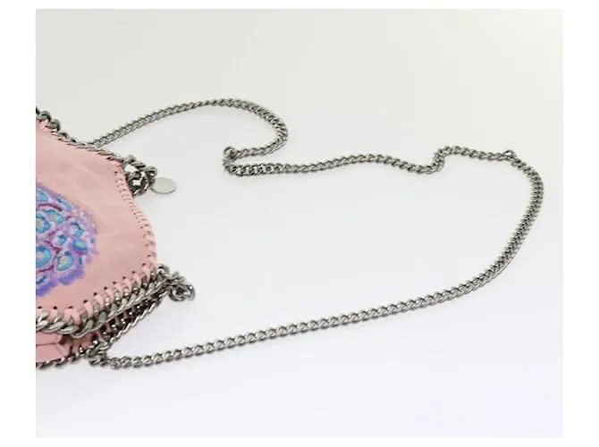 Autre Marque Stella MacCartney Cadena Falabella Bandolera poliéster Rosa Auth bs10808 