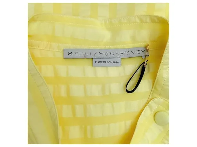 Autre Marque Vestido sin mangas de jacquard amarillo con cinturón anudado de Stella McCartney 