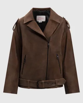 Babe Pay Pls Brown jacket made of nubuck