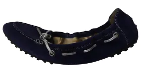 Bailarinas Tod's Scrunch en ante azul real 