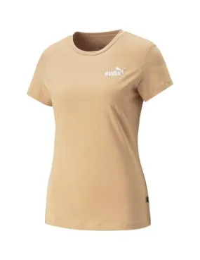 camiseta puma ess embroidery marrón de mujer.