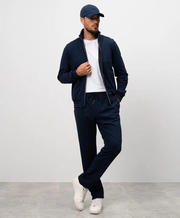 CAPOBIANCO Blue sports jacket with wool