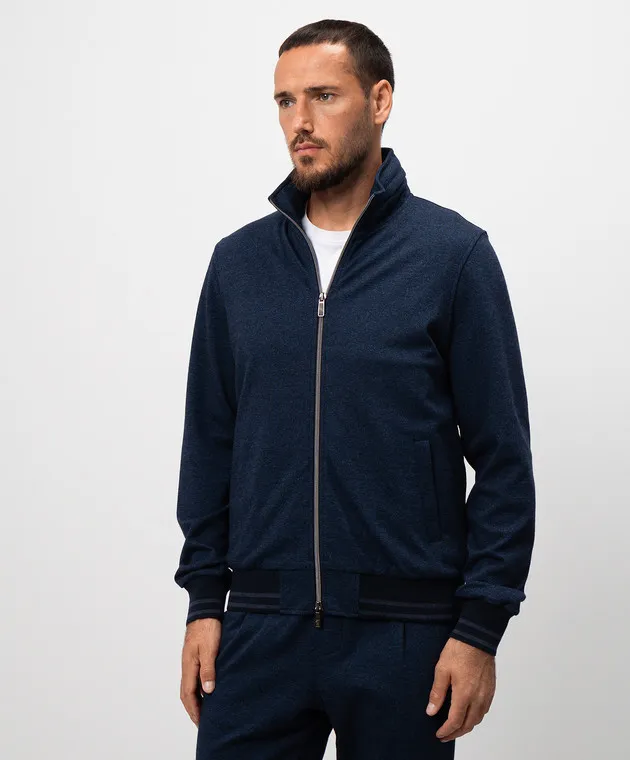 CAPOBIANCO Blue sports jacket with wool