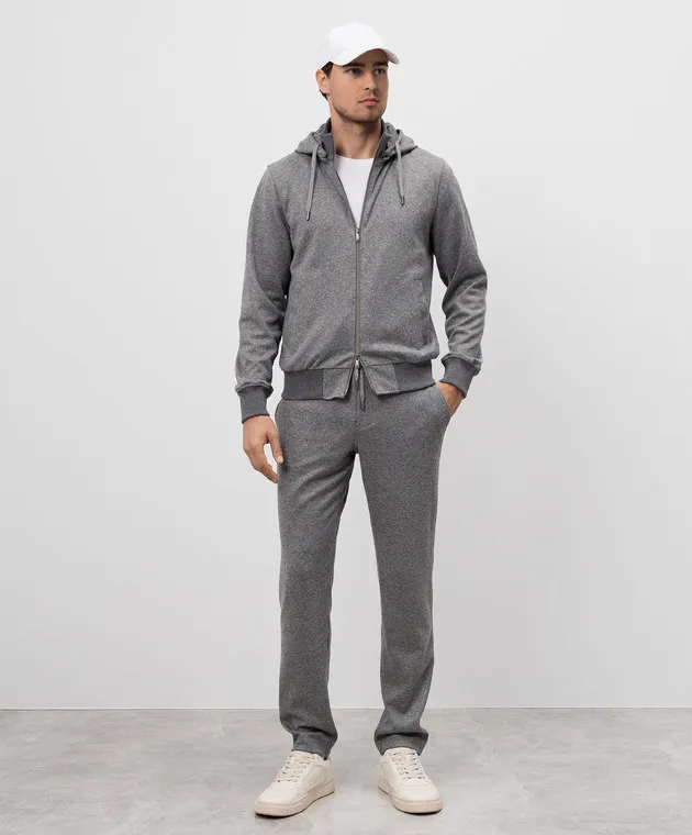 CAPOBIANCO Gray sports jacket with logo engraving