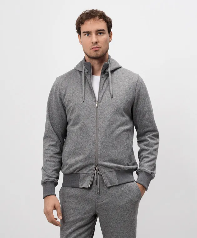 CAPOBIANCO Gray sports jacket with logo engraving