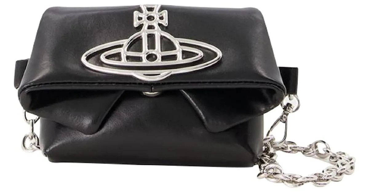 Cartera Mirage Mini Courtney con cadena - Vivienne Westwood - Cuero - Negro 