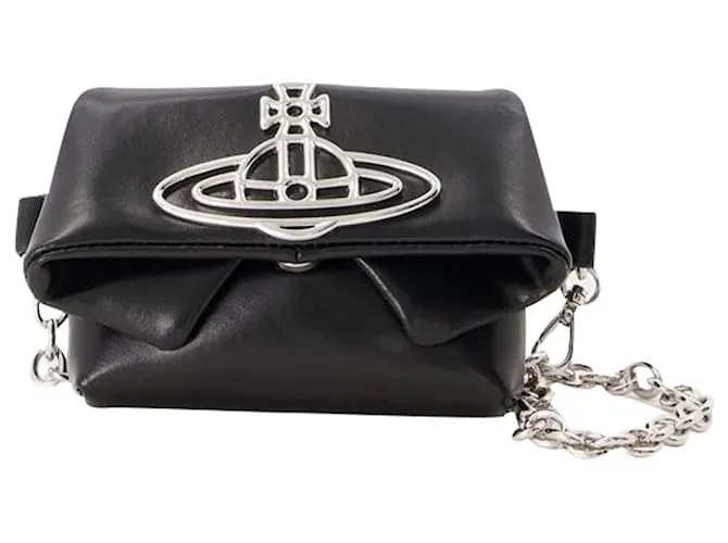 Cartera Mirage Mini Courtney con cadena - Vivienne Westwood - Cuero - Negro 