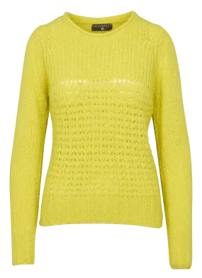 COTELAC Jersey recto de mezcla de lana con cuello redondo en amarillo