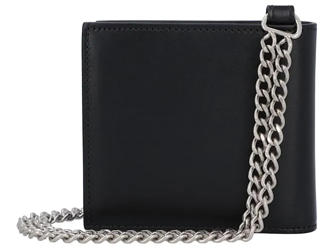 Céline Cartera bifold media Celine con cadena Negro 