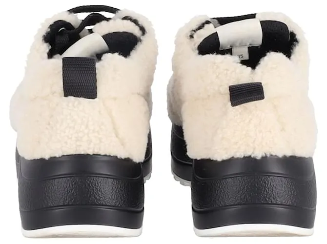 Céline Zapatillas Celine Delivery Shearling Platform en lana color crema Blanco Crudo 