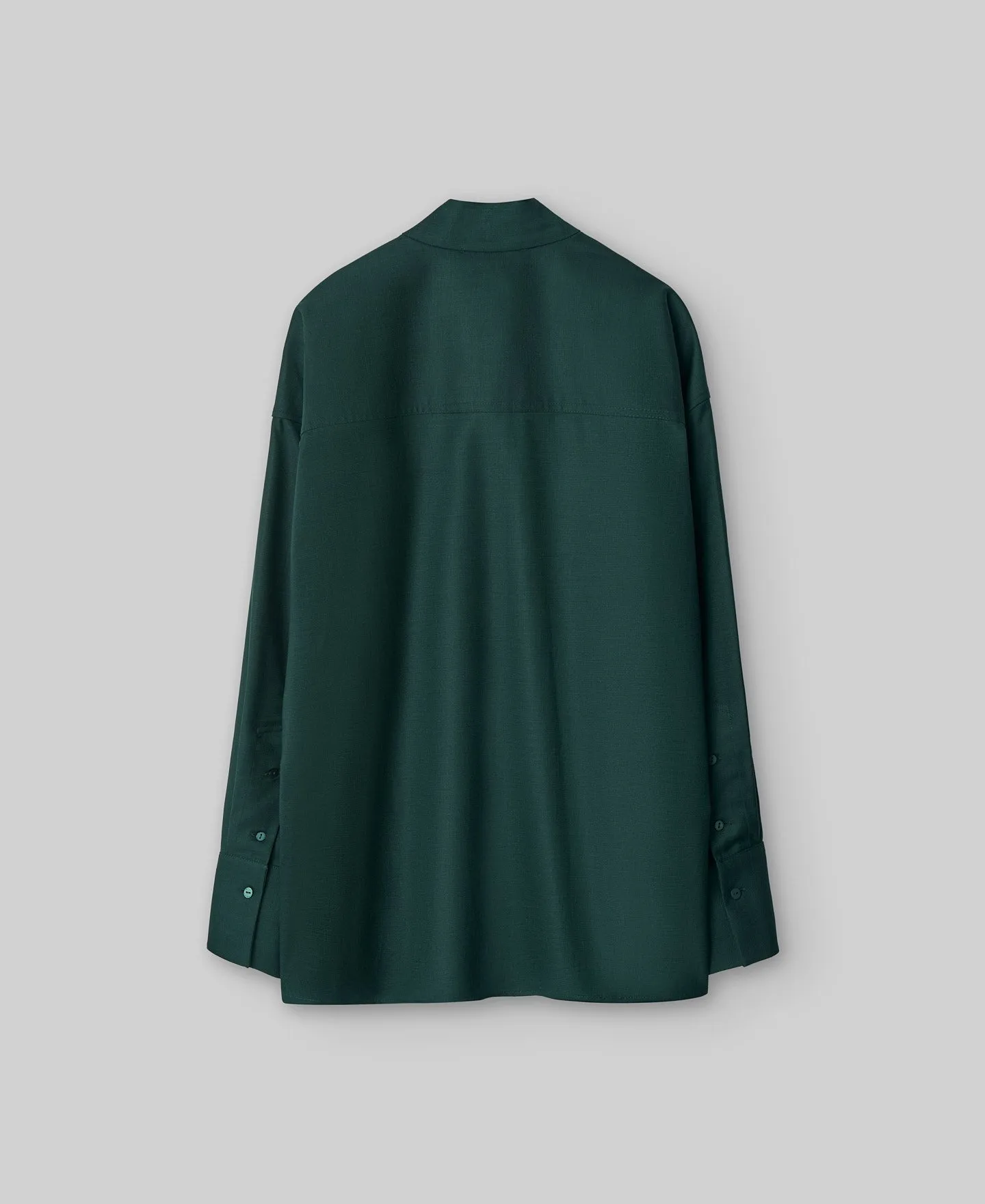 Dark green mandarin collar shirt woman