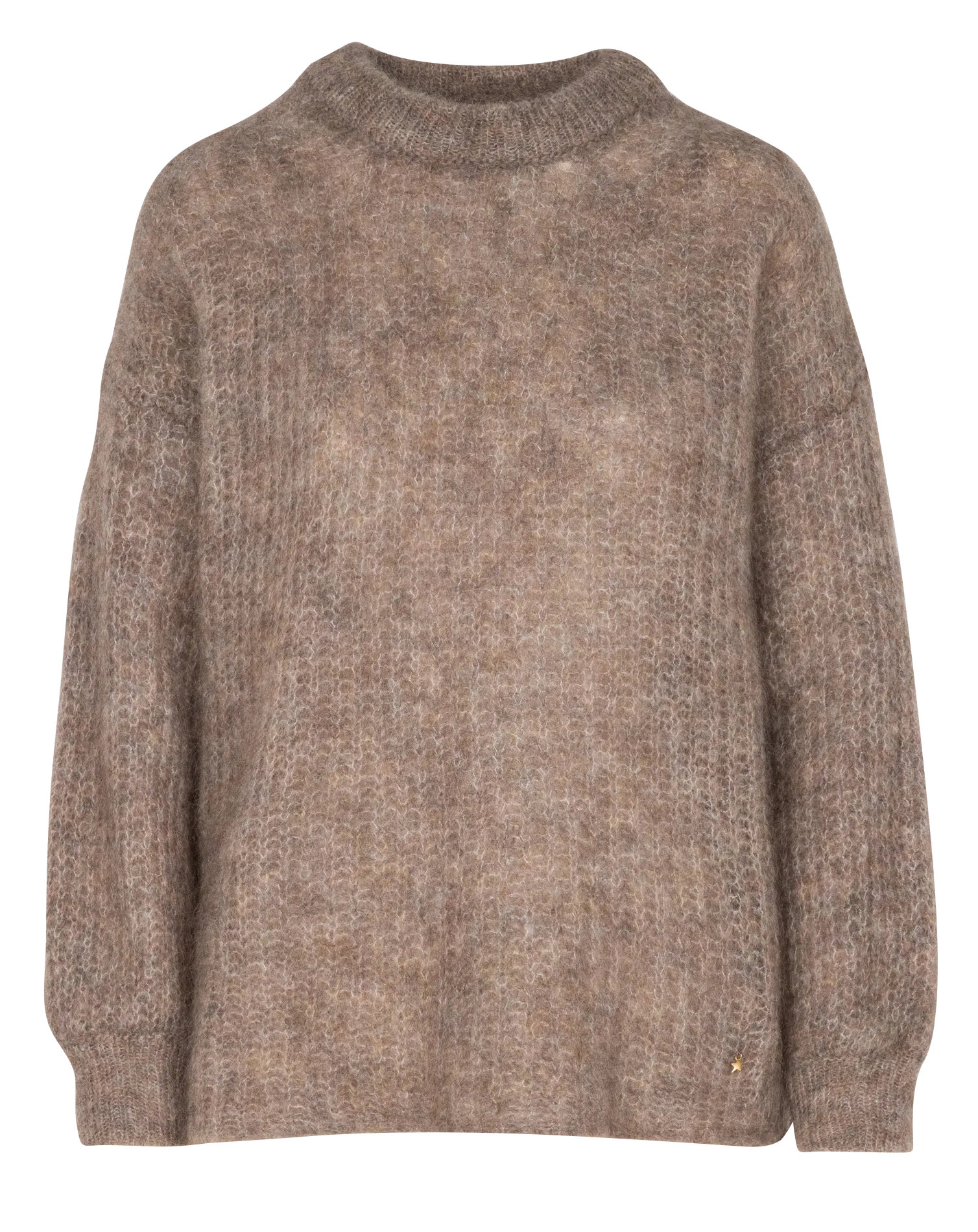 DES PETITS HAUTS BURMA - Jersey de mezcla de lana con cuello redondo oversize en marron