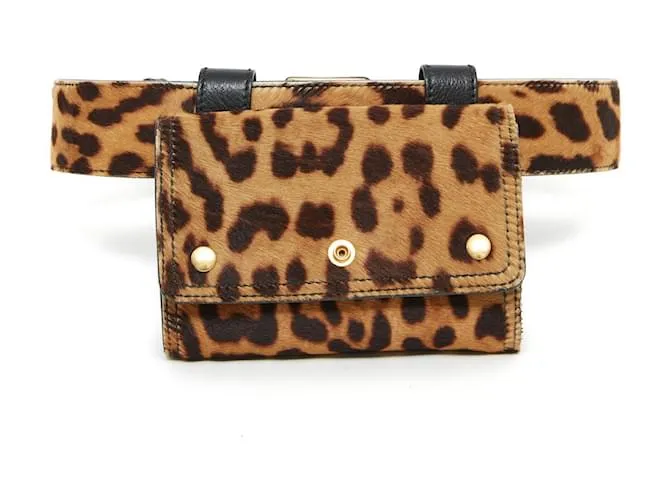 Downtown Yves Saint Laurent EMBRAGUE DE PANTERA EN CINTURÓN T75/80 Estampado de leopardo 