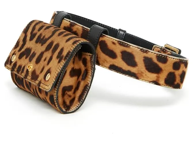 Downtown Yves Saint Laurent EMBRAGUE DE PANTERA EN CINTURÓN T75/80 Estampado de leopardo 