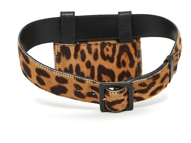 Downtown Yves Saint Laurent EMBRAGUE DE PANTERA EN CINTURÓN T75/80 Estampado de leopardo 