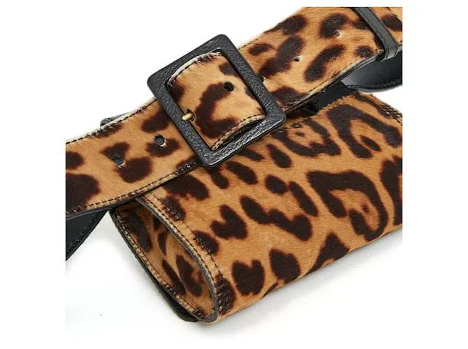 Downtown Yves Saint Laurent EMBRAGUE DE PANTERA EN CINTURÓN T75/80 Estampado de leopardo 