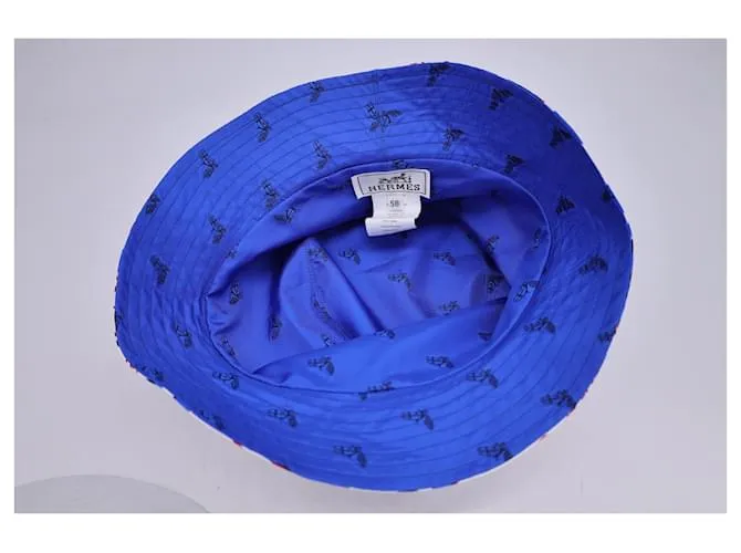 Gorro de pescador Hermès Reverso en seda azul Azul claro 