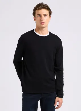 IKKS Jersey de algodón con cuello de barco en negro