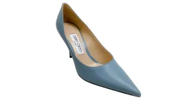 Jimmy Choo Amor De Cuero Azul Ahumado 85 Zapatillas 