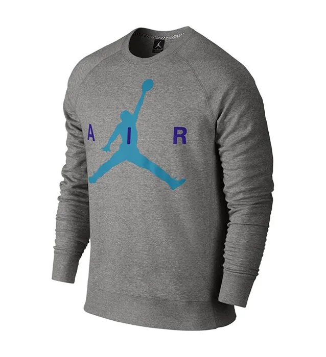 Jordan Sudadera Jumpman Graphic Brushed Crew (064/grey/blue lagoon)