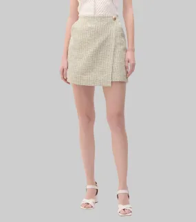 Julio Falda Short Verde de Tweed Mujer