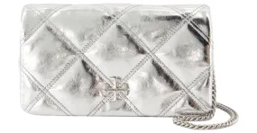 Kira Diamond Cartera Con Cadena - Tory Burch - Cuero - Plata Metálico 