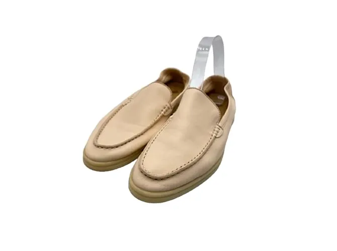 LORO PIANA Bailarinas T.UE 38 cuero Beige 