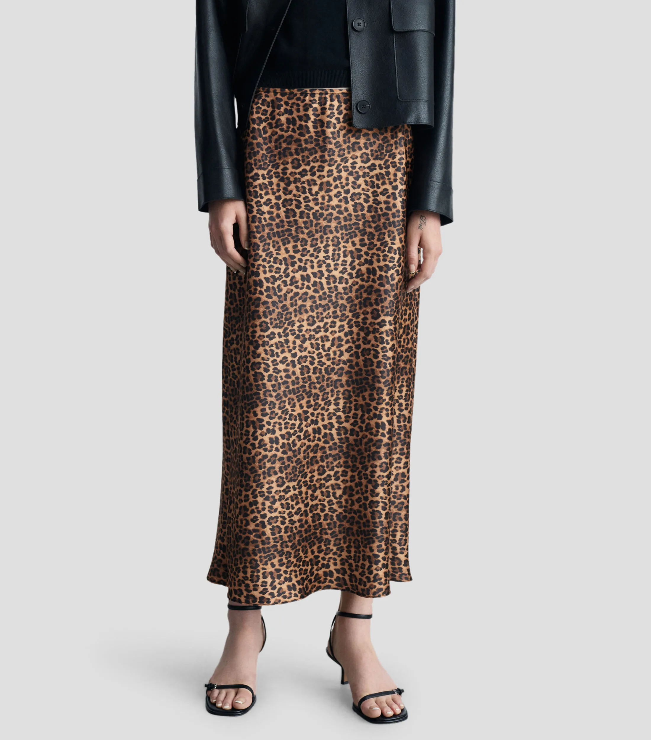 Mango Falda larga de corte recto animalprint Mujer