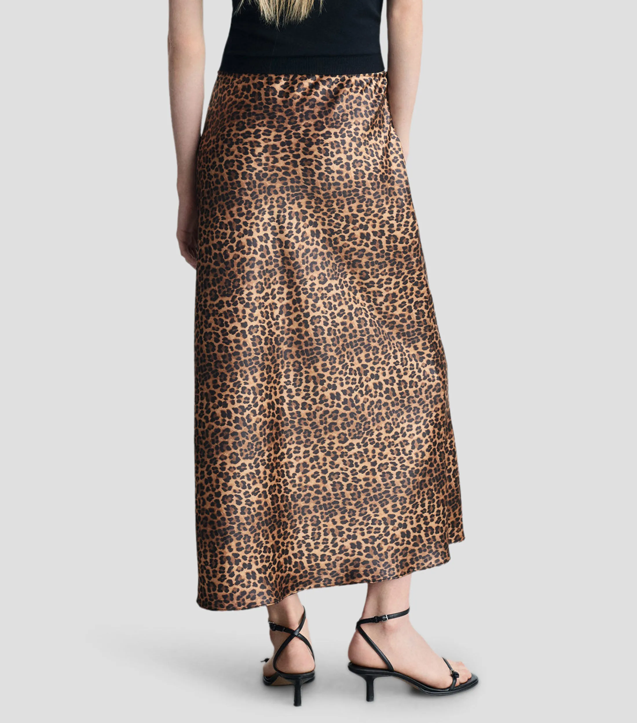 Mango Falda larga de corte recto animalprint Mujer