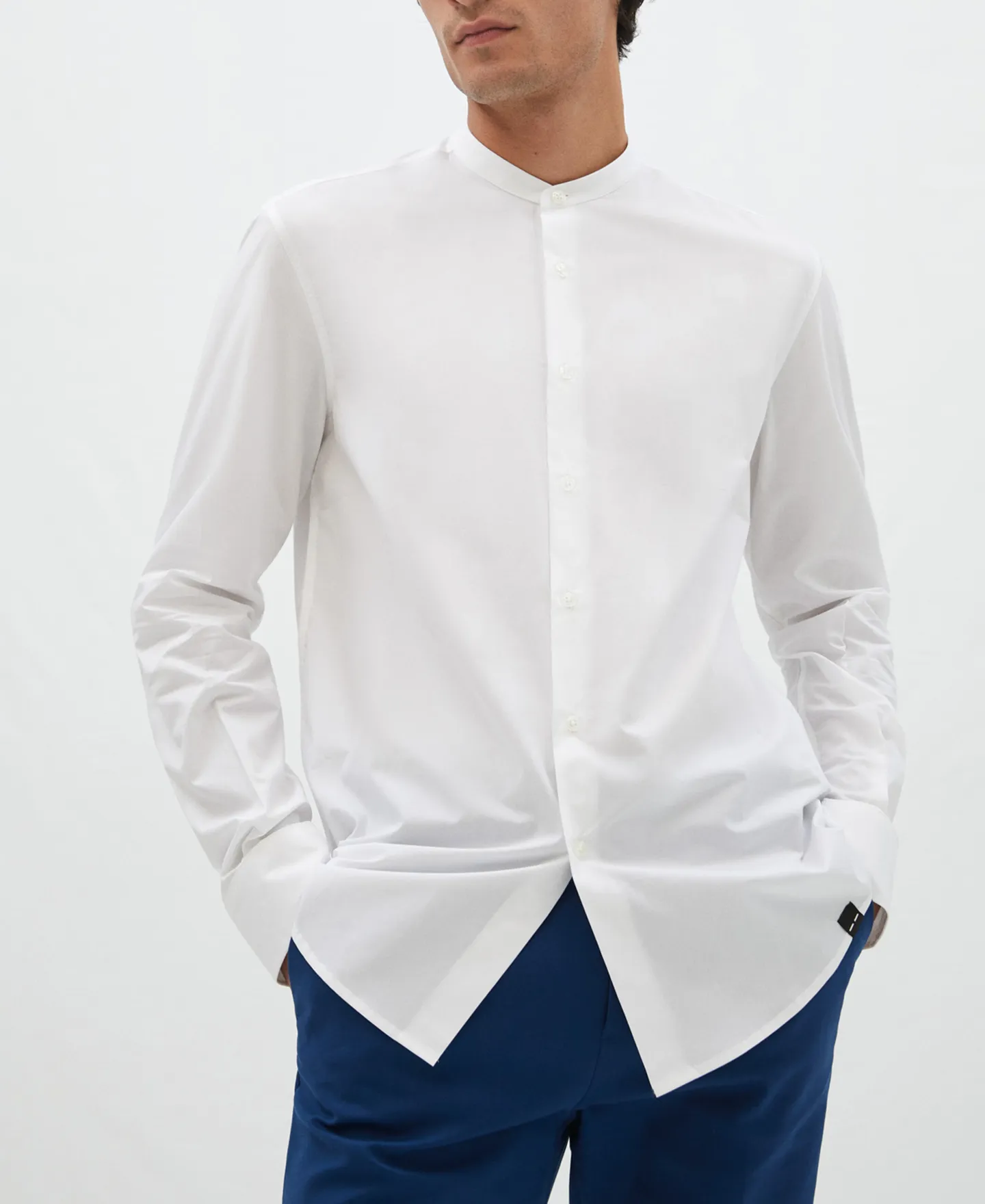 Mao collar shirt in cotton