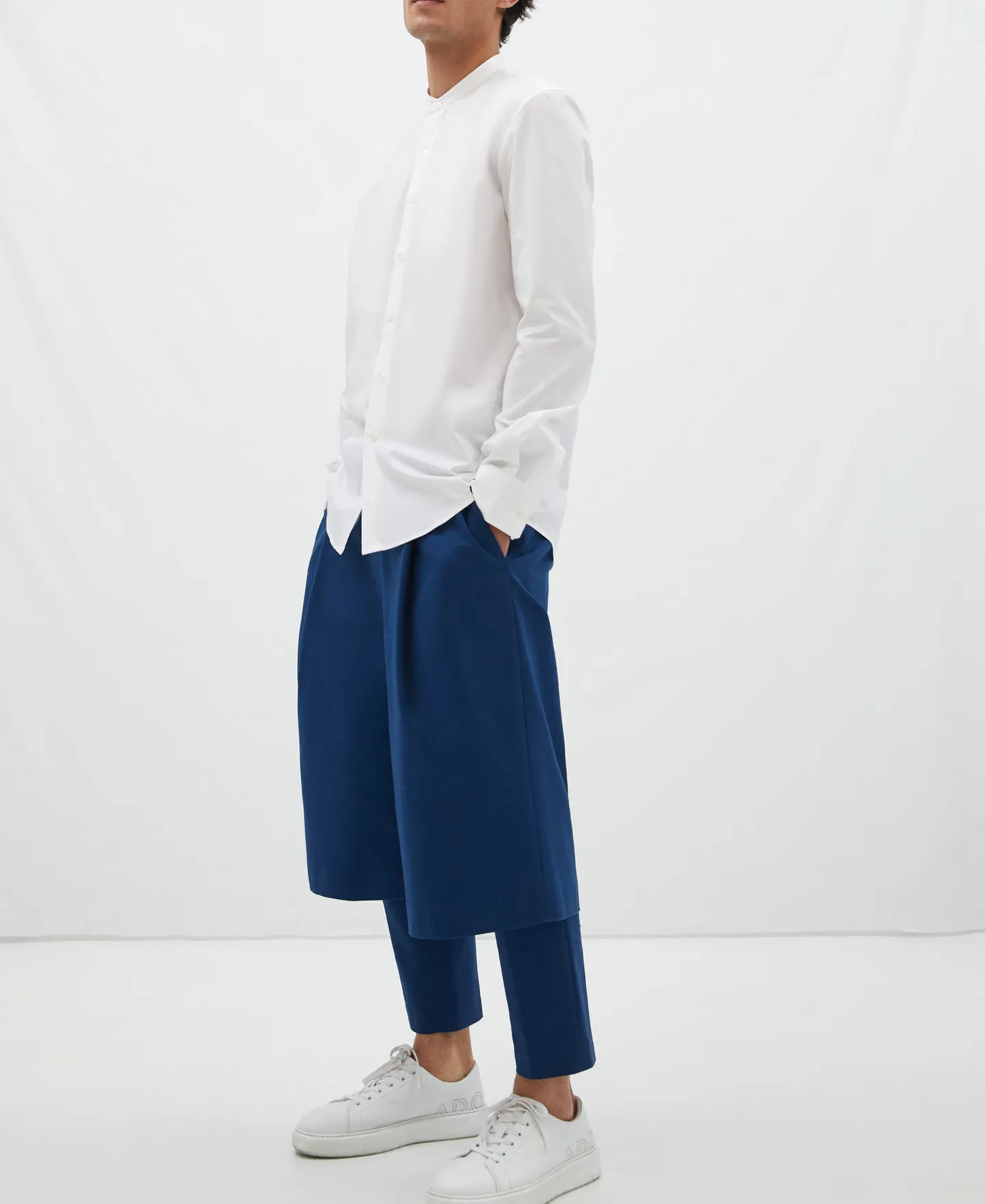 Mao collar shirt in cotton