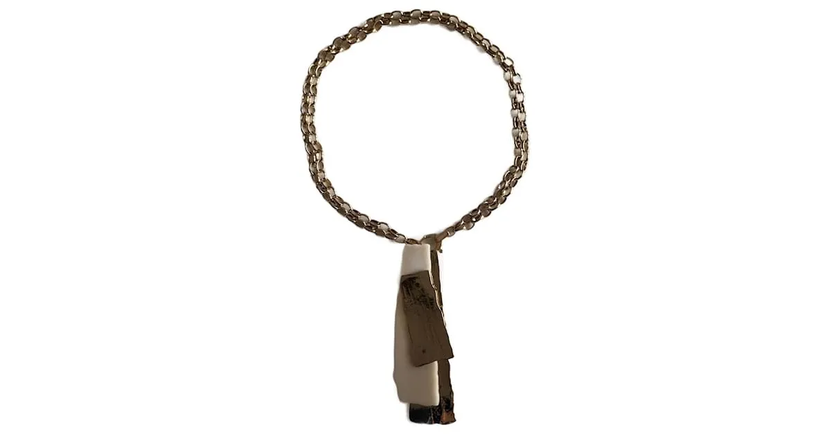 Max Mara Collar de cadena con broche-colgante Dorado 