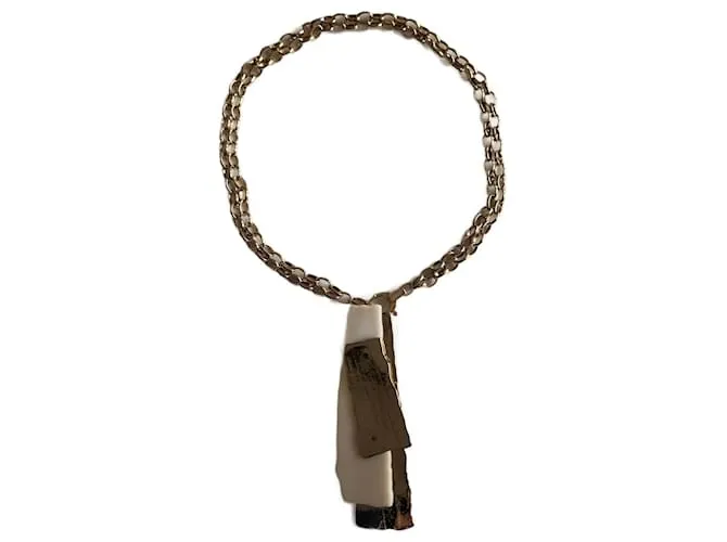 Max Mara Collar de cadena con broche-colgante Dorado 