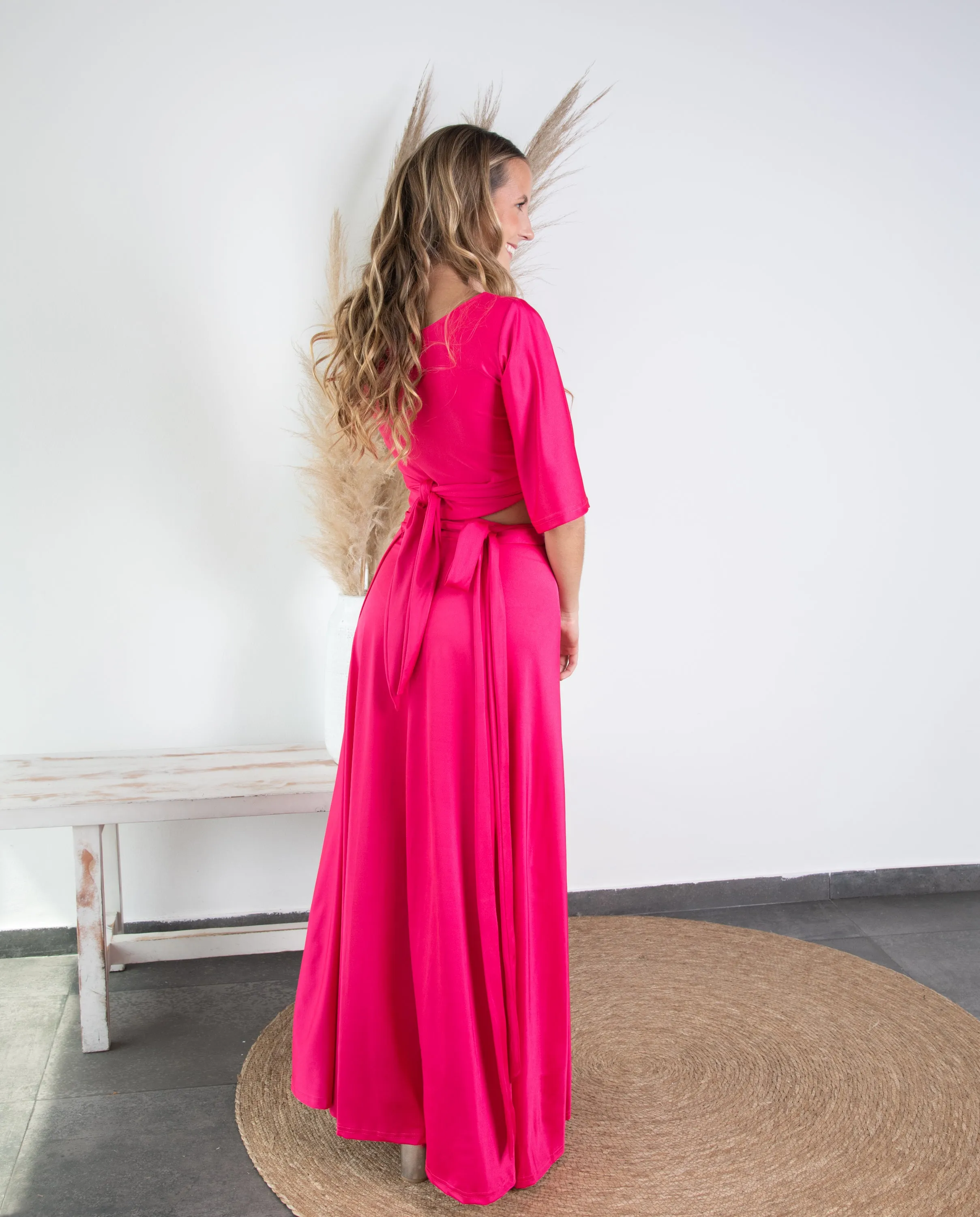 Maxi Falda Pascuala Lycra Dupont Fucsia