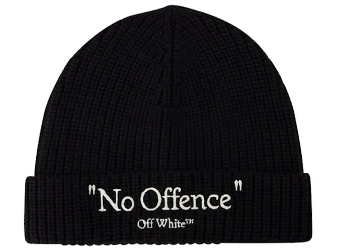 Off White Gorro Wo No Offense - Blanco roto - Lana - Negro/Blanquecino 