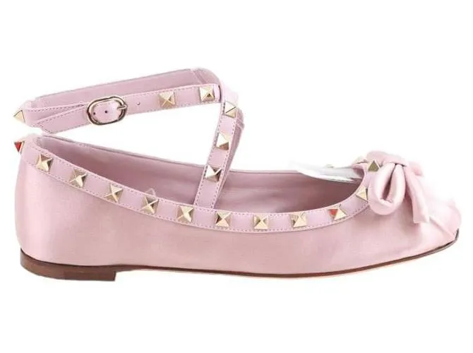 Valentino Bailarinas de cuero Rosa 