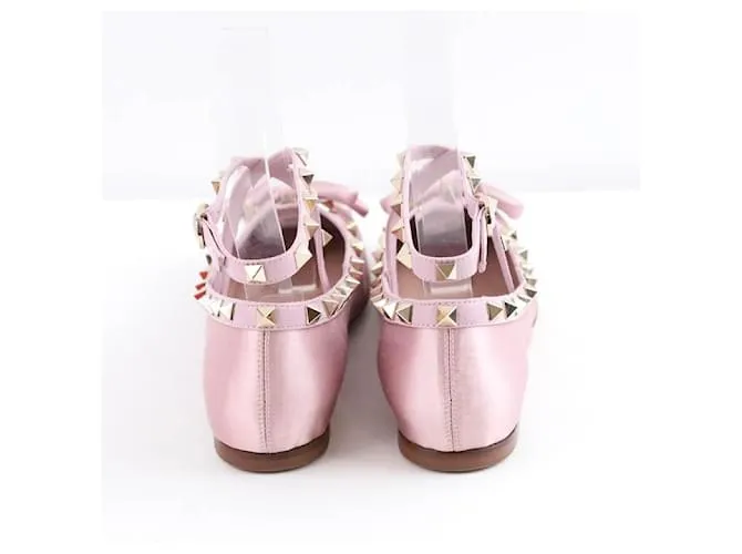 Valentino Bailarinas de cuero Rosa 