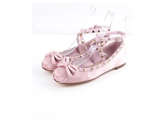 Valentino Bailarinas de cuero Rosa 