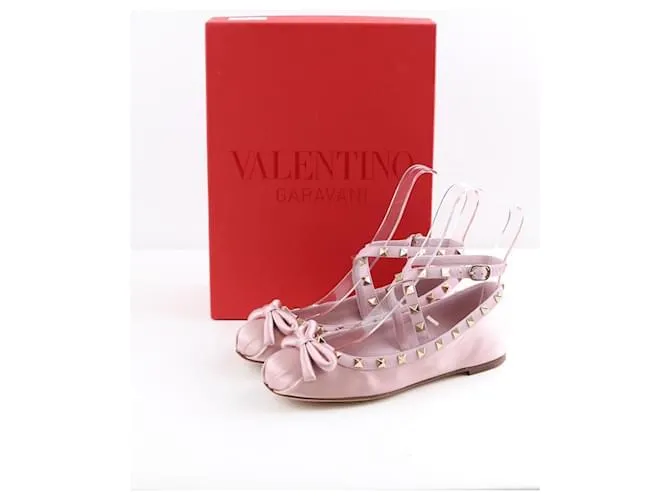 Valentino Bailarinas de cuero Rosa 