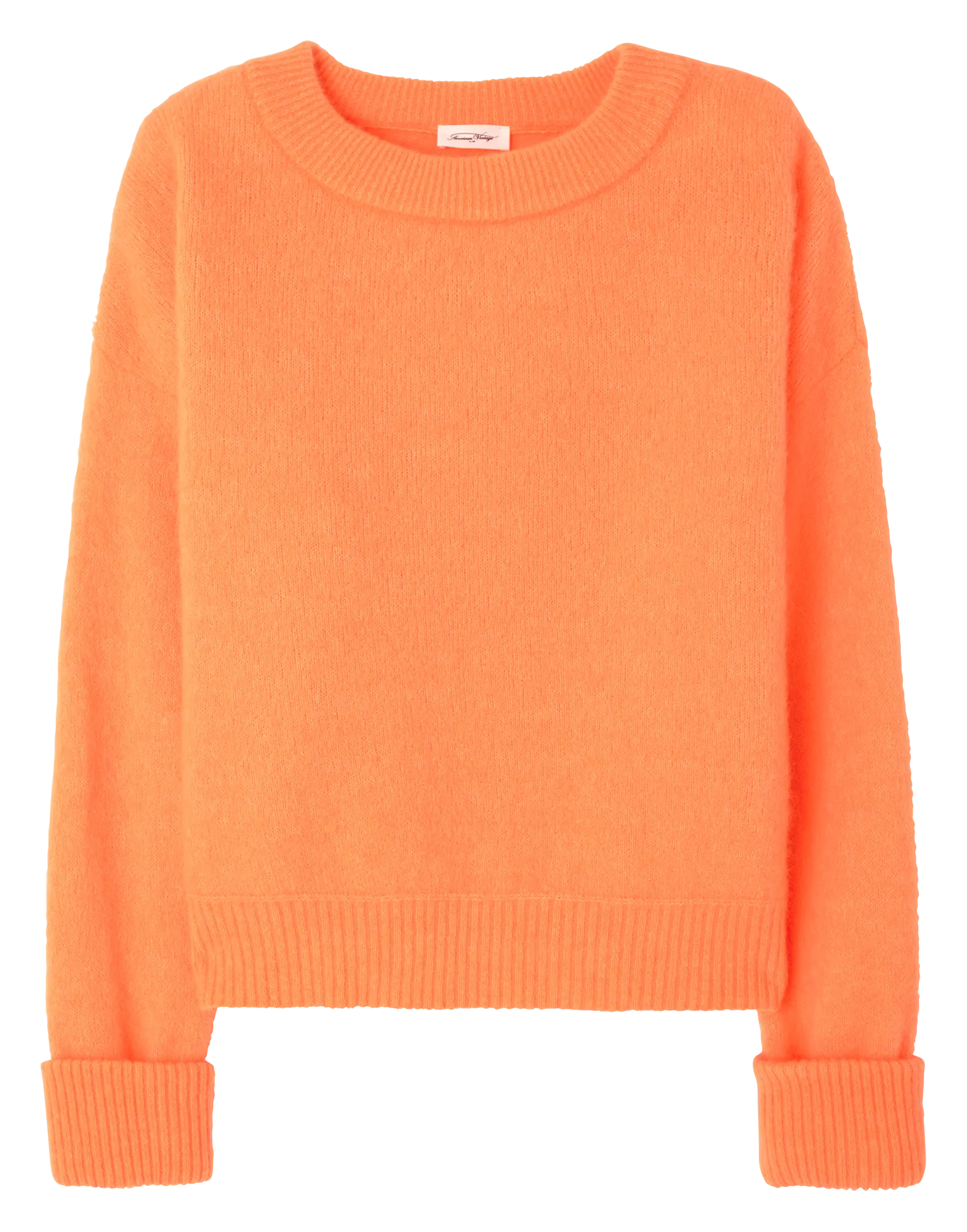 VITOW - Jersey de mezcla de lana con cuello redondo en naranja