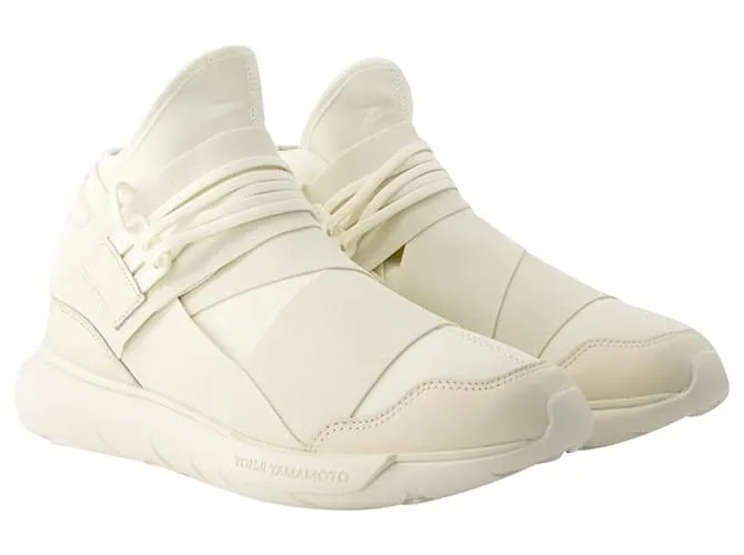 Y3 Zapatillas Qasa -Y-3 - Cuero - Beige/blanc Castaño 