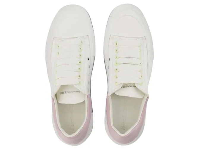 Zapatillas Oversize - Alexander Mcqueen - Blanco/Rosa - Cuero Impresión de pitón 