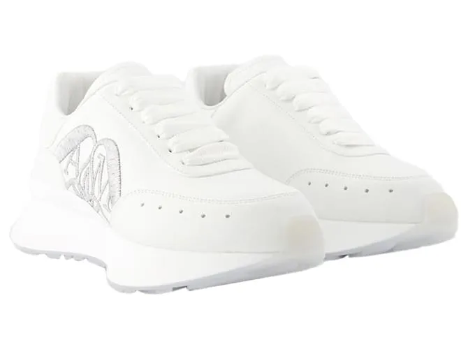 Zapatillas Sprint Runner - Alexander Mcqueen - Cuero - Blanco/plata 